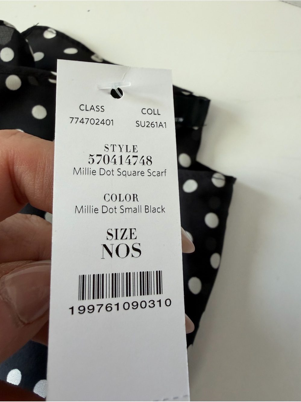 White House Black Market black‎ polka dot scarf NWT - Picture 3 of 5